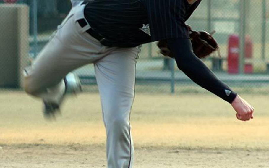 Osan Cougars senior right-hander Aaron Misner.