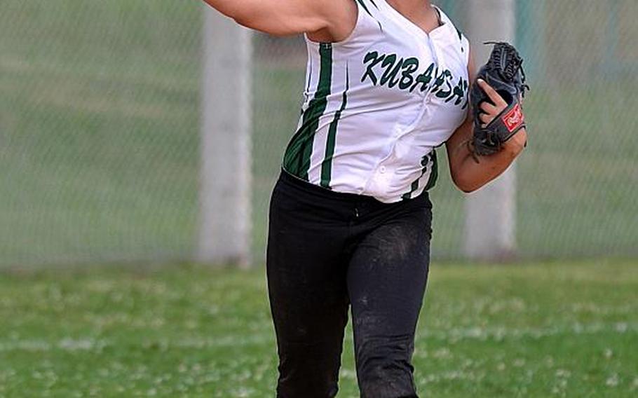 Destiny Velarde, a sophomore shortstop, serves as the infield bedrock for last year's Far East Division I Tournament runner-up Kubasaki.