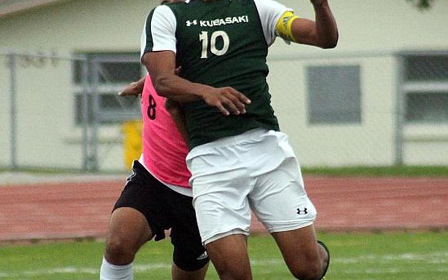 Kubasaski senior Miles Mahlock has been named Stars and Stripes Pacific high school boys soccer Athlete of the Year.