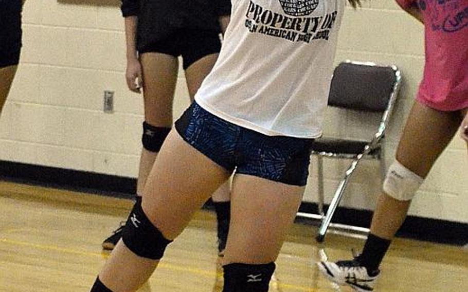 Sophomore Elizabeth White is one of a handful of returners for an Osan  volleyball team long on veterans but short on height.