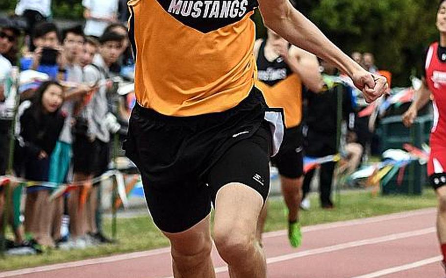 American School In Japan senior Britt Sease is expected to take aim at the Pacific record in the 400, which he briefly held last year before Nile C. Kinnick's Jabari Johnson took it back with a 48.25. Sease has already run a 48.35, in Saturday's opening meet at Yokota.