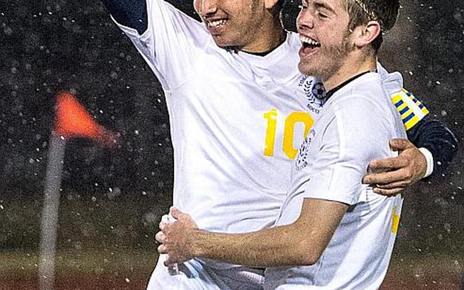 Anthony Gutierrez and Dylan Grimes are among eight returners for a Yokota boys soccer team looking to unseat Matthew C. Perry as five-time defending Far East Division II Tournament champions.