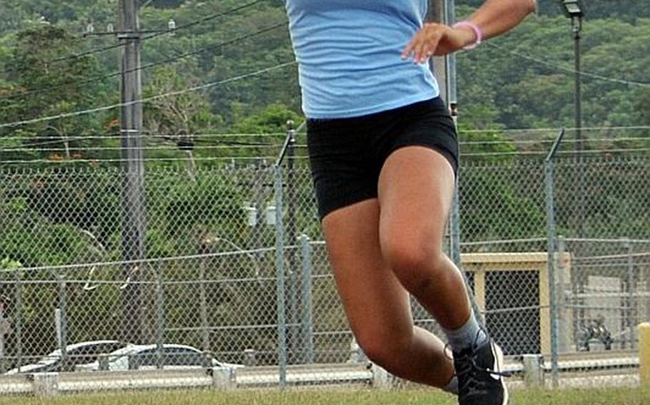 Guam High sophomore Alexia Brown took first in the triple jump in the first two meets of the island track and field season, hitting a personal-best 29 feet, 9 3/4 inches in the opener on March 31. Triple jump and javelin are offered on Guam and at southeast Asian schools, but not within DODEA-Pacific.