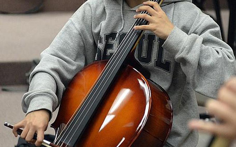 Seoul American senior soccer player and cello player Claire Ancheta was one of 147 student-musicians selected for the Far East honors music festival. She was one of five Falcons players, two of them starters, who opted for music instead of the Korea Blue Division tournament this week.