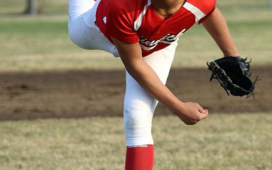 Right-hander Jacob Castro has helped Nile C. Kinnick to a 10-12 record with one tie, including a 5-4 win over three-time defending Far East Division I Tournament champion American School In Japan -- the Red Devils' first win over the Mustangs since 2011.