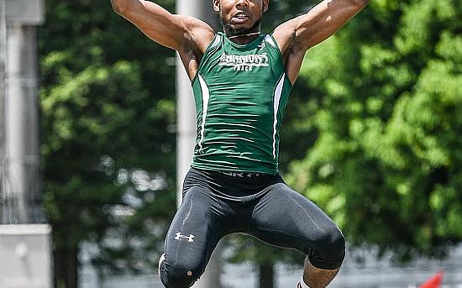 Daegu senior Jarvis Stokes won the Far East meet boys long jump with a leap of 6.44 meters.

JACK HIGBEE/SPECIAL TO STRIPES