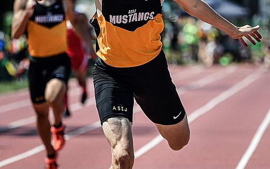 Despite a blister in his left foot, American School In Japan senior Britt Sease broke his own meet record in the 400 with a time of 48.16. He exits also holding the Pacific records in the 400 and 800.

JACK HIGBEE/SPECIAL TO STRIPES