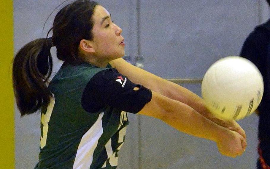 Maiya Larry helped lead Kubasaki to three straight titles in the Far East Division I Volleyball Tournament, a first for a DODEA-Pacific program, and earned MVP honors in the 2016 tournament, but will miss her senior season with a damaged right shoulder.