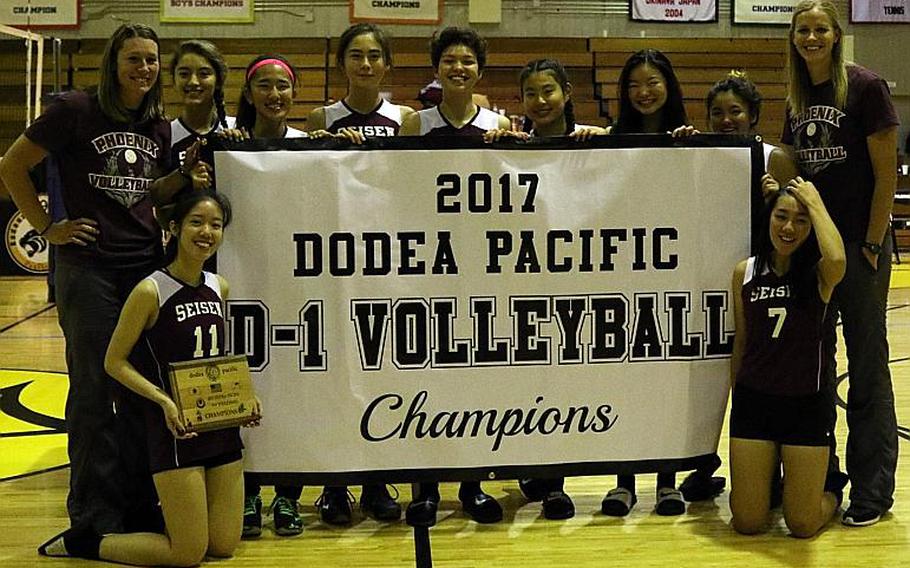The Seisen Phoenix with the Far East Division I Tournament banner.