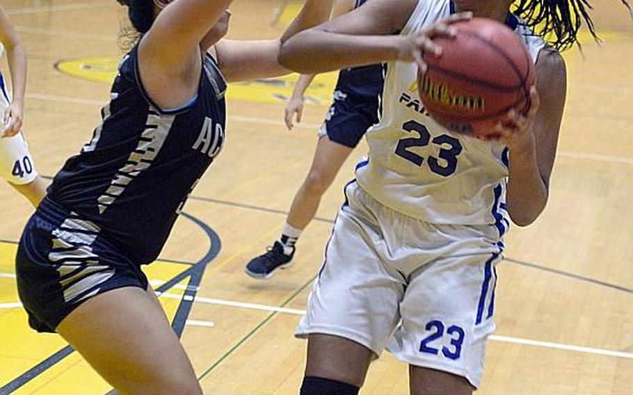 Yokota senior center Britney Bailey averaged 19.9 points, 10.7 rebounds, 2.6 steals and 2.1 blocked shots per game for a Panthers team that won its fourth straight Far East Division II Tournament title. Bailey was named MVP for a second straight year and finished her career at Yokota with 1,157 points.