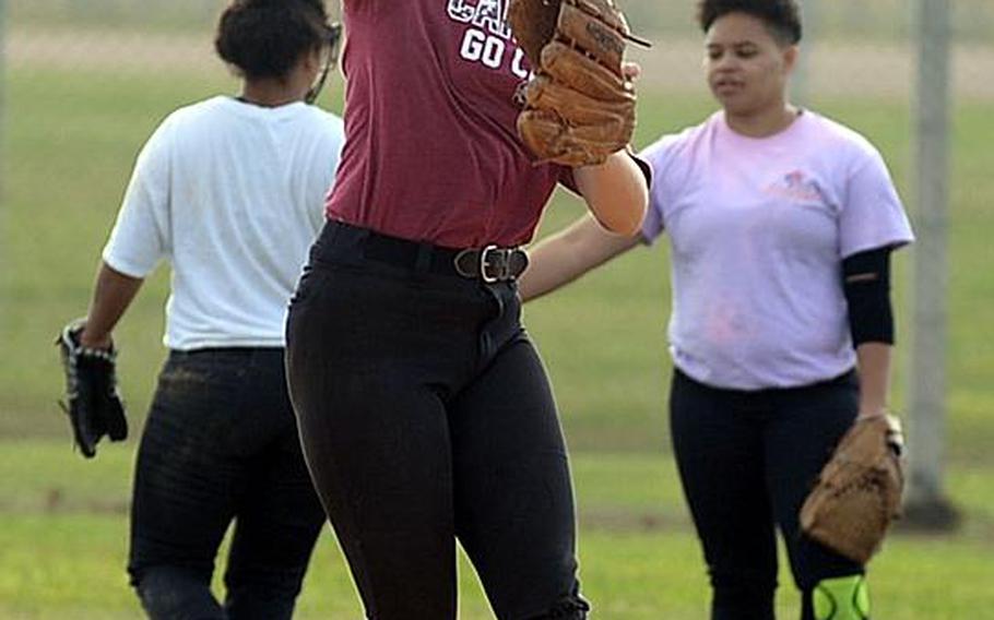 Freshman Brooke Roberts will play multiple positions for a Kubasaki softball team rich in seniors but also in underclassmen, such as Roberts, who have played the game for years.