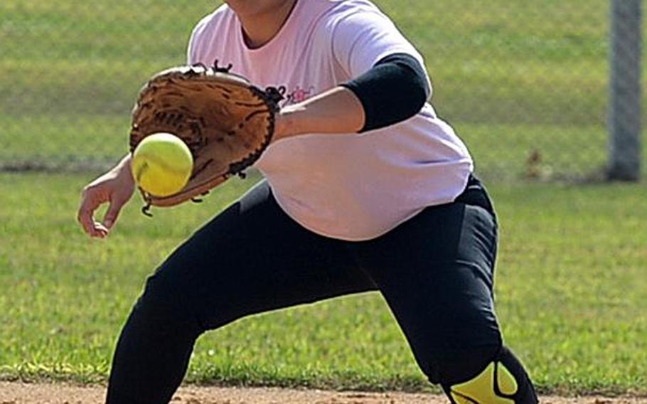 Senior Ceara King will play center field for Kubasaki softball.