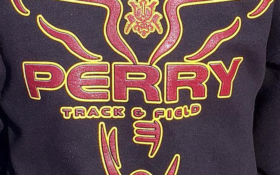 Matthew C. Perry's track and field team logo.