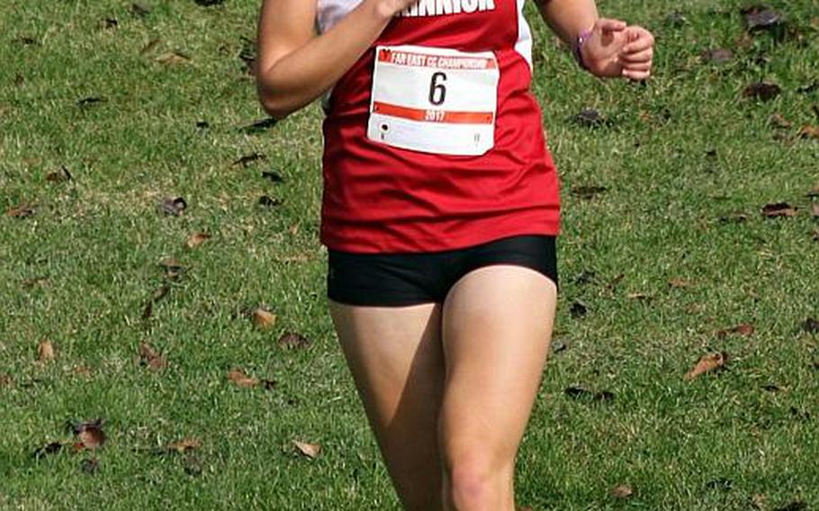 Reigning Far East cross country champion Taryn Cates-Beier of Nile C. Kinnick is one of three runners in a star-studded lineup ready to run the 1,600 in Friday's Mike Petty Memorial Meet at Kubasaki High School on Okinawa.