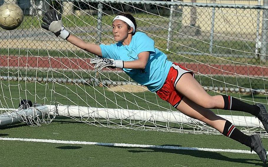 Daegu senior All-Far East Division II goalkeeper Neena Ibit is averaging 17.9 saves per match this season.