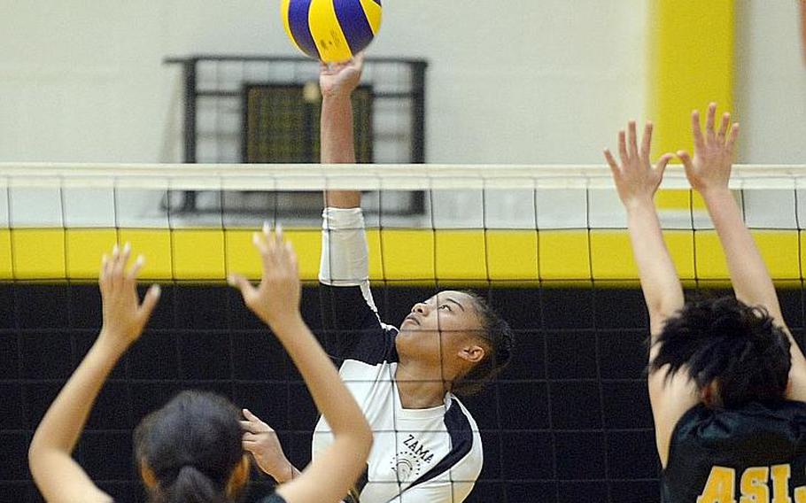 Zama junior outside hitter Grace Bryant stood tall, getting 20 kills as the Trojans won their first Far East Division II volleyball tournament title and snapped a 22-year drought overall, bagging their first Far East title since winning the tournament in 1997, when schools of all levels played in one tournament.