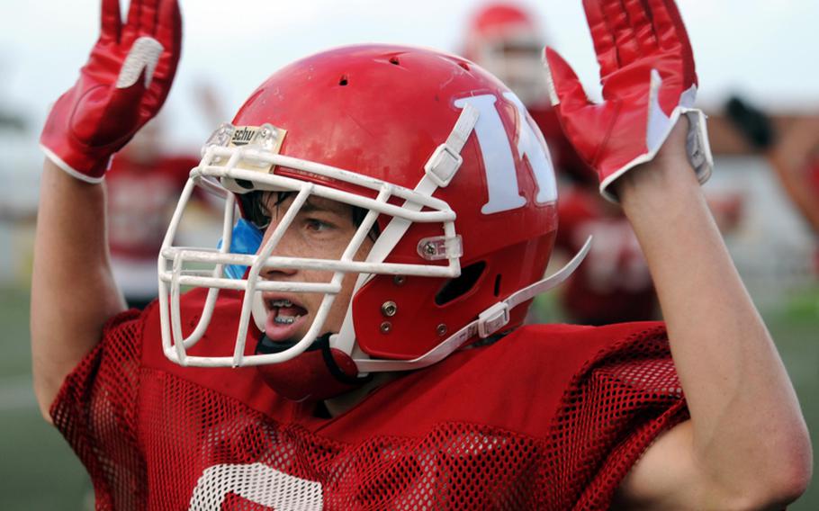 Nile C. Kinnick senior Marcus Boehler, a former cross-country runner and three-year soccer player, has taken his talents to the kicking team as punter and placekicker, and also doubles as wide receiver and "hard-hitting" defensive back, coach Dan Joley says.