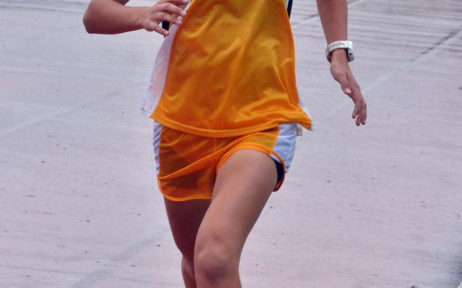 Kadena freshman Wren Renquist runs the 1,600-meter race during Thursday's first day of the 2nd Oki Relays at Camp Foster, Okinawa. Renquist won in 5 minutes, 54.53 seconds, and later won the 800, clocking 2:37.97.