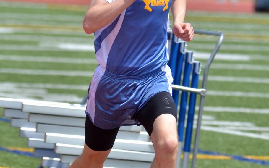 Yokota sophomore distance specialist Daniel Galvin set the tone for the Far East High School Track and Field Meet, opening it by breaking the meet record and his own Pacific record in the 800-meter run.
