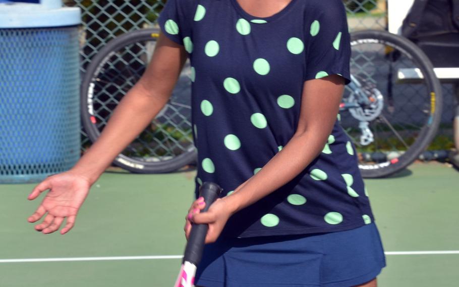 Freshman Jade Stokes of Daegu's tennis team.