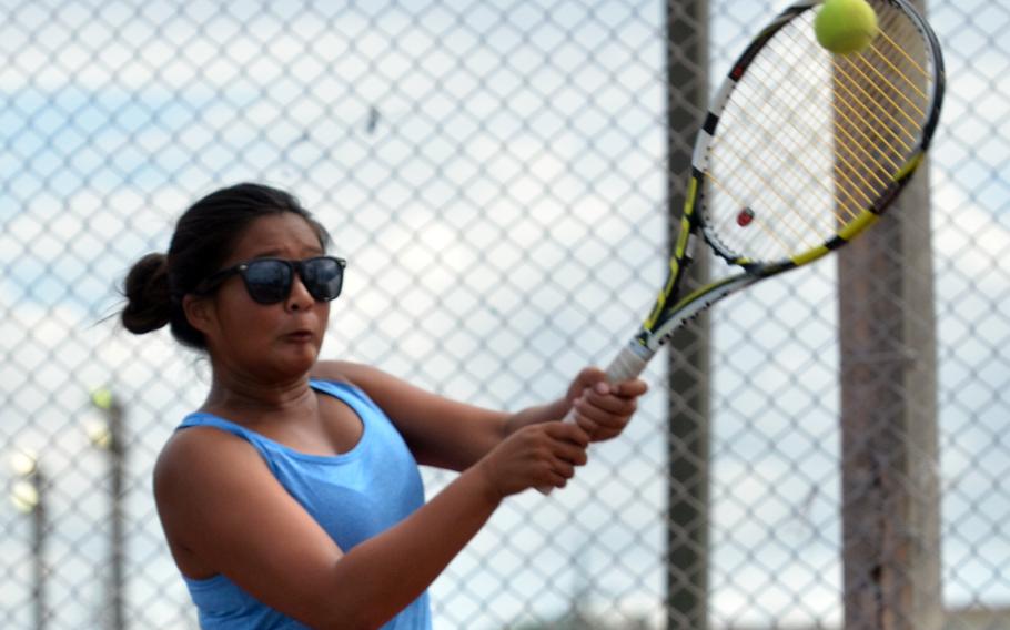 Haley Agra is Kubasaki's No. 2 singles seed, a sophomore whose strongest shot is her backhand.