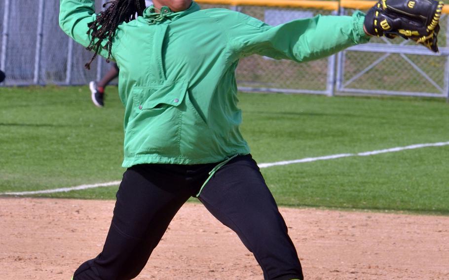 Kadena Panthers junior third baseman Rheagan Wyche transferred from Daegu and has one Far East Division II championship ring to her credit, from 2013.