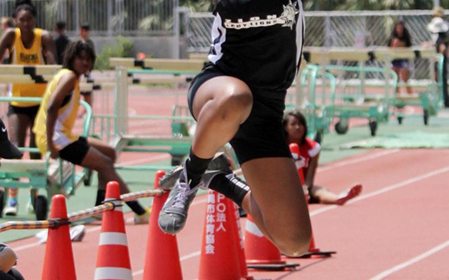 Amora Wood of Zion Christian  won the long jump with a leap of 4.88 meters.