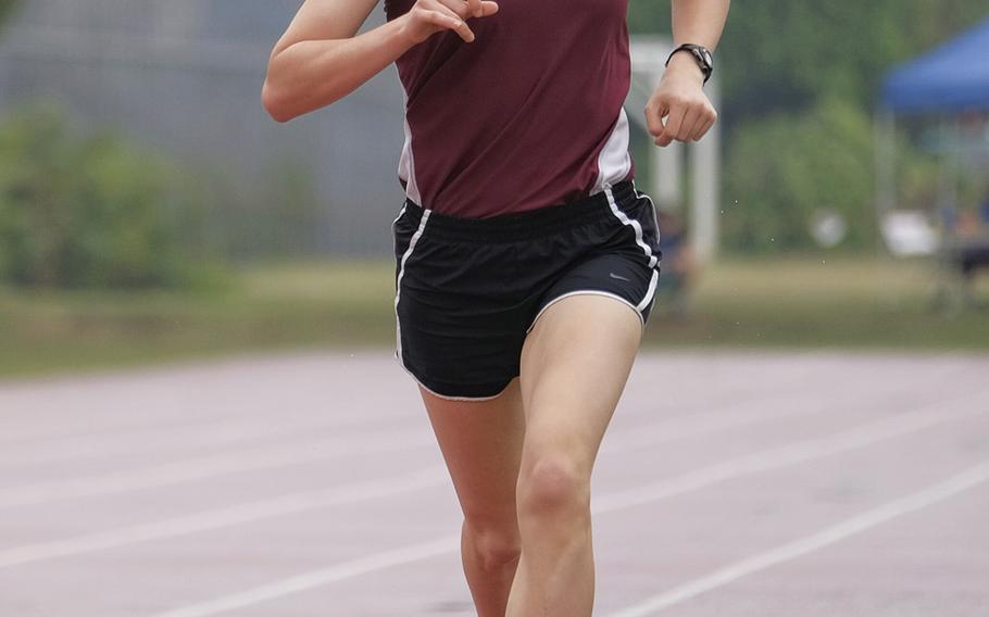 Seisen's Brittani Shappell broke the 1,600 meter record with a 5 minute, 8.28 second time May 9, 2015 in the Kanto Plain Track and Field Championship at Yokota Air Base, Japan. The previous record of 5:23.26 was set in 2013 by Jessica Ircink of Kubasaki.