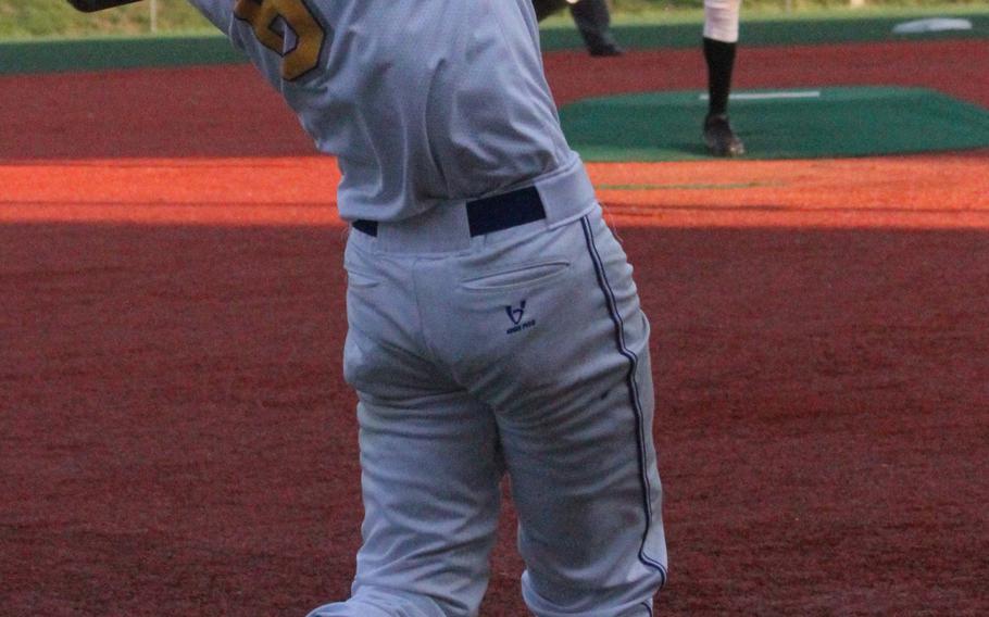 Yokota senior left-hander Jack Malone helped himself with a couple of hits, this one off Zama reliever Jake Bayardo.