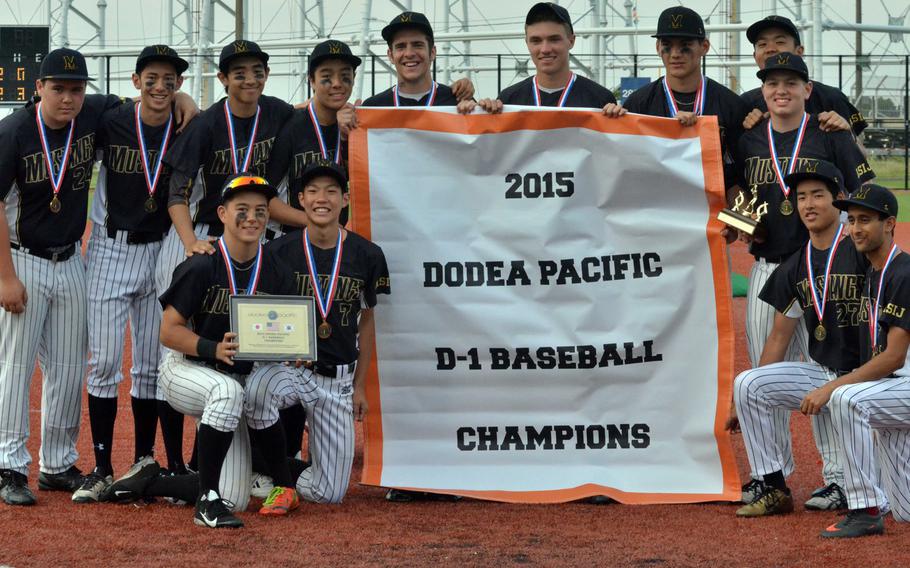 American School In Japan, Far East Division I baseball tournament champions for the second straight year and third time overall.