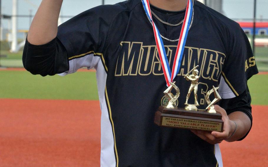 Mustangs right-hander Tyler Sapsford was named Far East Division I baseball tournament Most Valuable Player.