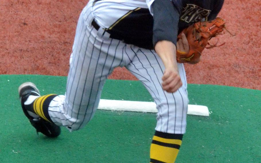 Mustangs junior right-hander Tyler Sapsford is Stars and Stripes Pacific baseball Athlete of the Year.