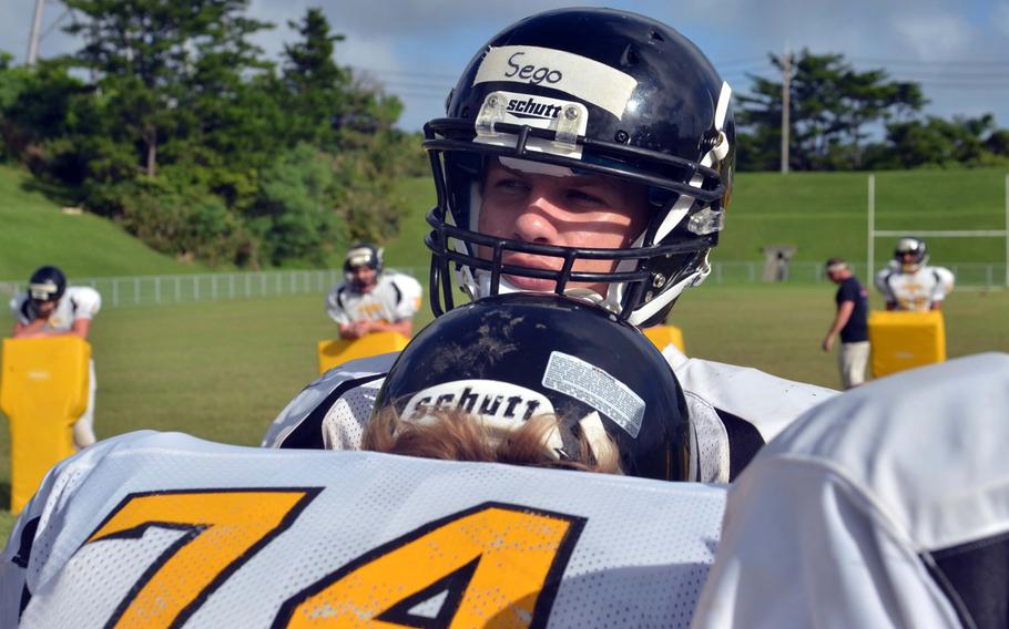 Sophomore Cody Sego takes the reins at quarterback this season for the Kadena Panthers.
