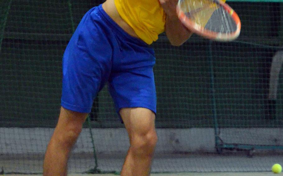 St. Mary's Marius Ruh captured his second straight Kanto Plain Association of Secondary Schools tennis finals boys singles title -- and at the expense of a teammate. Ruh beat fellow Titan Juan Borga 6-2, 6-1, exactly a year after beating Raymond Maejima in straight sets in the 2014 finals.