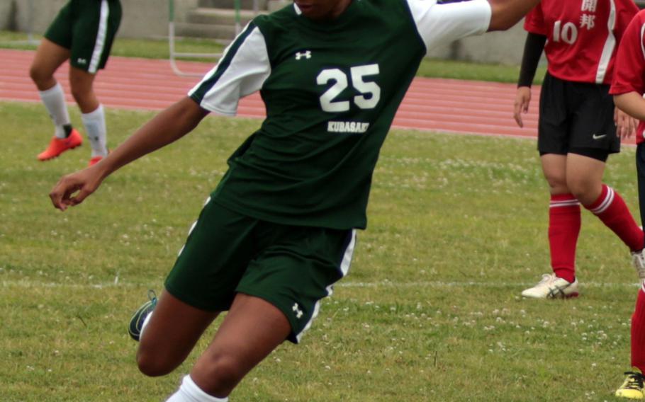 Myca Ingram, a freshman transfer from California, leads the two-time defending Far East Division I Tournament champion Kubasaki Dragons with 20 goals