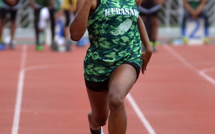 Kubasaki senior Kaelyn Francis broke the district record in the 100 and anchored the Dragons' 400 relay team to another league mark.