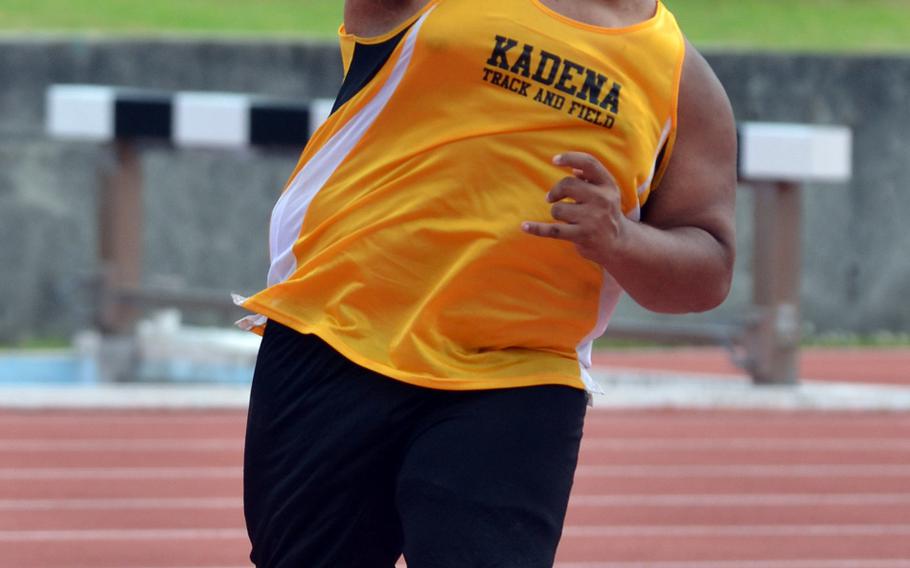 Kadena's Ethan Stewart captured victories in the shot put and discus.