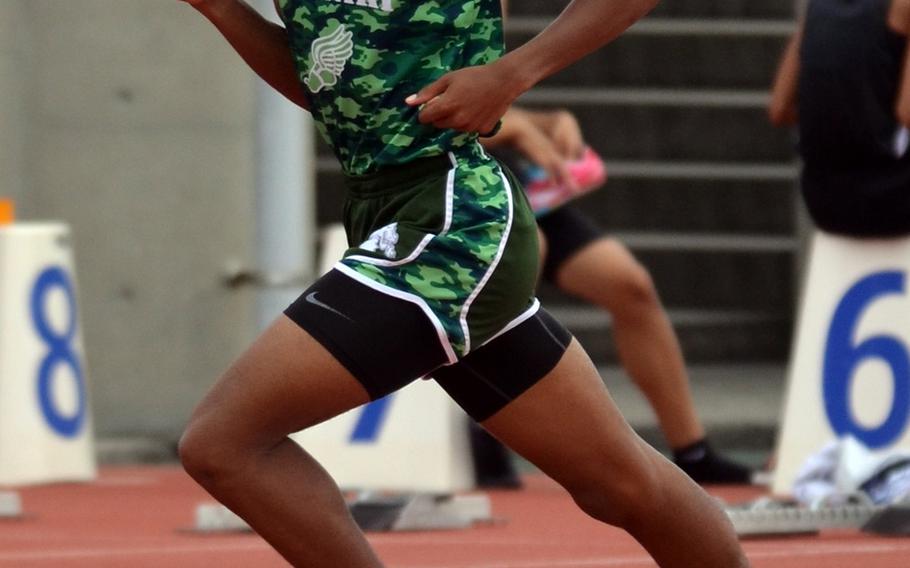 Kubasaki senior Johnathon Johnson broke the Okinawa record in the 3,200, running 9:50.80, eclipsing the three-year-old mark of 9:59.16 set by former Dragon Erik Armes, now running for Auburn.