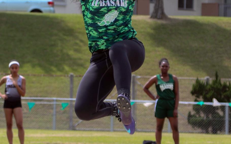 Defending Far East champion Gabriella Provost of Kubasaki leaped 4.49 meters in the long jump, but it wasn't enough to beat Zama American's Faith Bryant, the lone off-island entry in the 13th Mike Petty Memorial Track and Field Meet. Bryant jumped 4.73 to win the event.