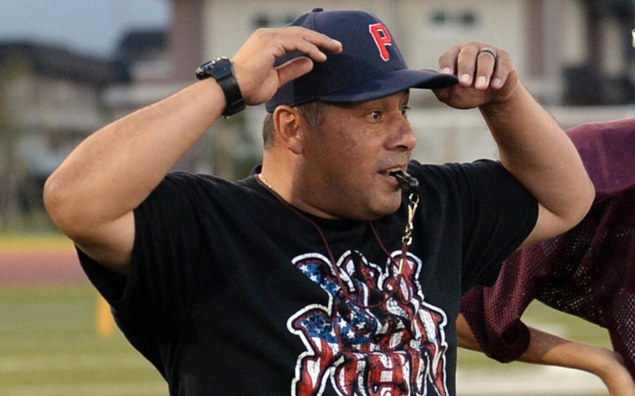 Frank Macias is in his fourth season as Matthew C. Perry's varsity head football coach.