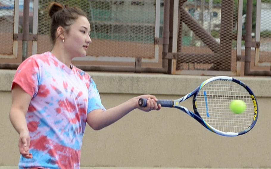 Osan American senior Gabby Kowalk might benefit from a Far East tennis tournament field that's absent last year's singles champion and runner-up.