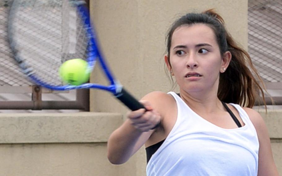 Osan American senior Samantha Kwazniewski might benefit from a Far East tennis tournament field that's absent last year's singles champion and runner-up.