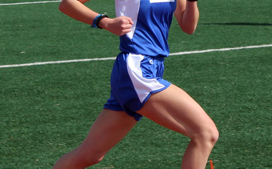 Seoul American senior distance runner Chloe Byrd won the 800 in 2 minutes, 39..68 seconds, 1,600 in 5:53.52 and 3,200 in 12:50.99 in Saturday's DODEA-Korea season-opening track and field meet.