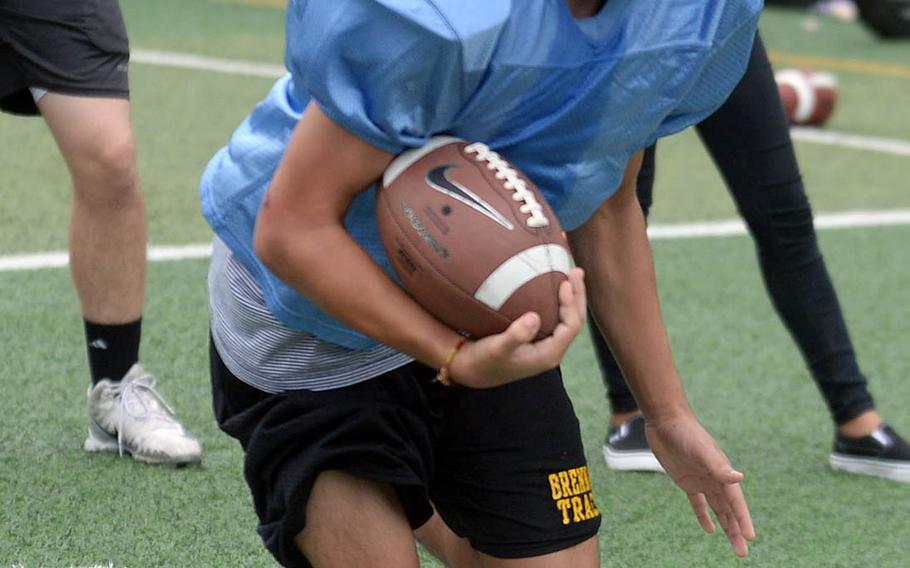 Sophomore Zathian Soto is one of several young Cougars who could line up at running back for the defending Far East Division II champions.