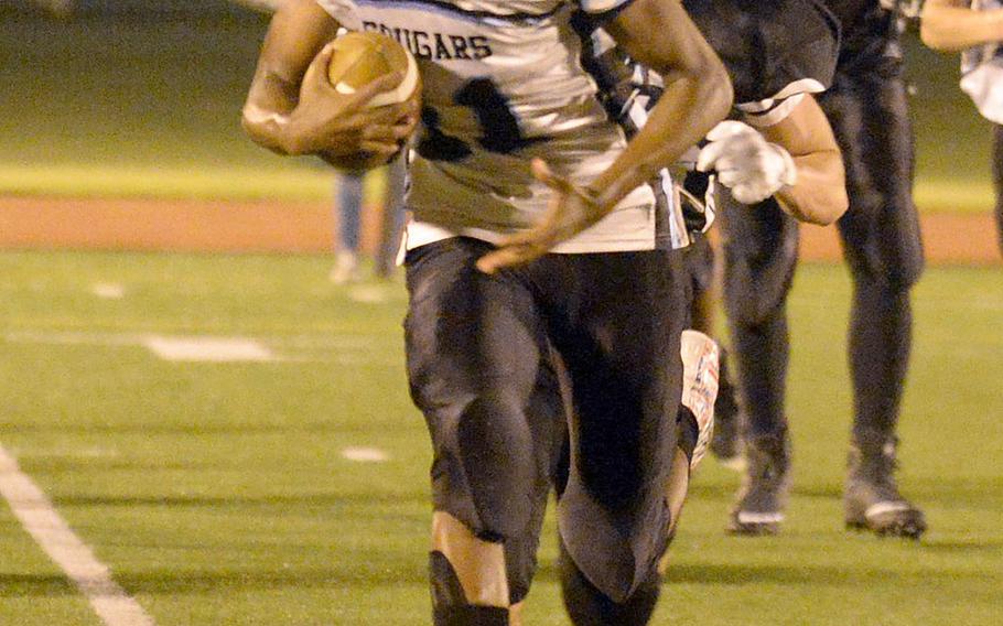 Bryson Goldsmith ran for a touchdown and passed for another for the Osan Cougars against Zama.