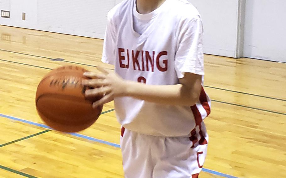 E.J. King freshman Cameron Reinhart hit 25 three-point goals in the Cobras' four games, all victories, in the Western Japan Athletic Association Basketball Festival at Kobe.