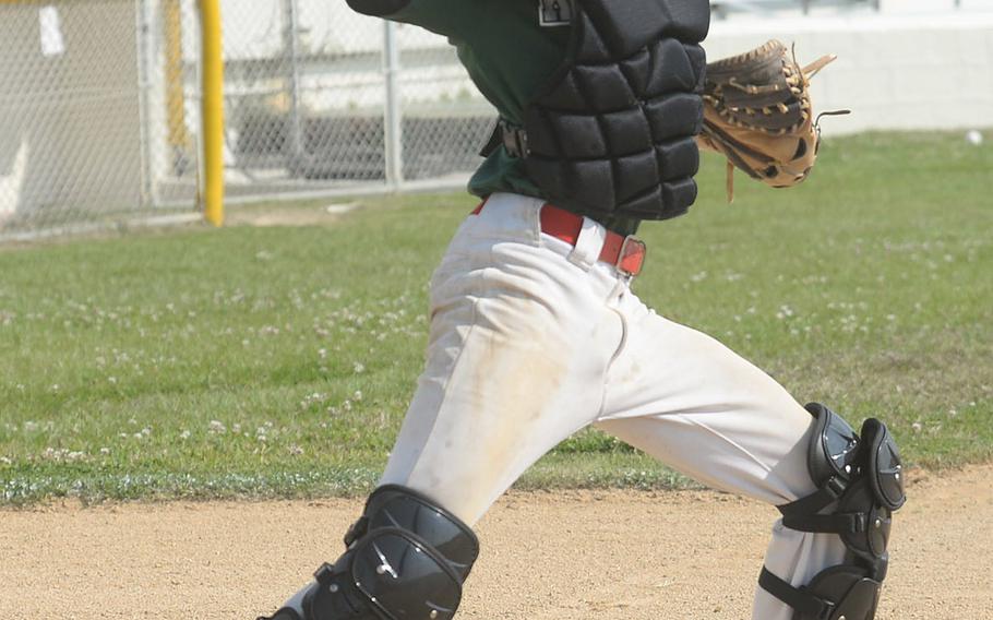 Senior catcher Nick Patton is one of two returners from the 2019 Kubasaki baseball lineup.