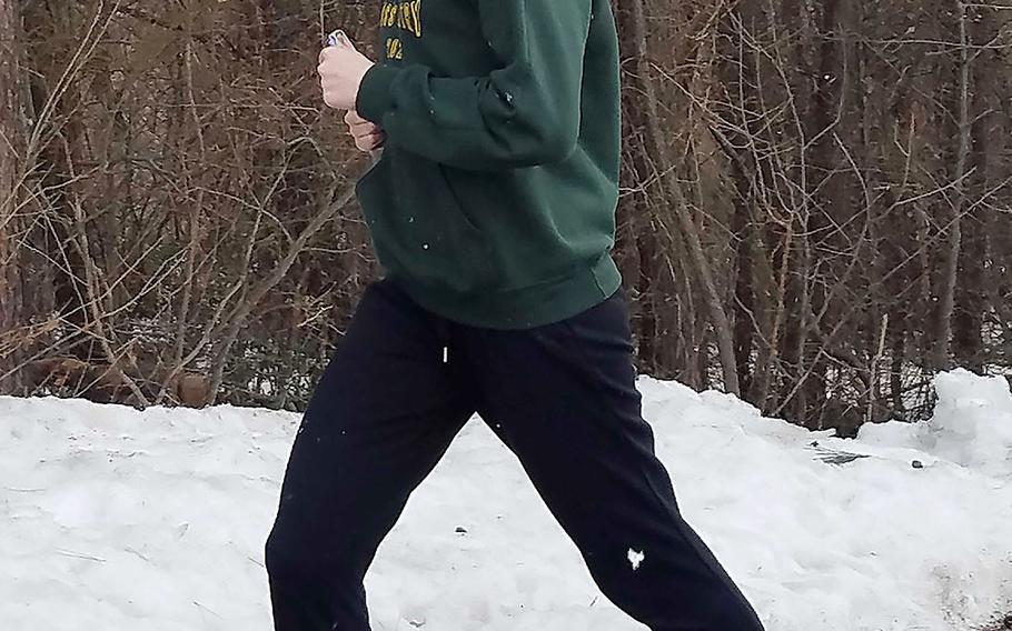 Robert D. Edgren junior Morgan Erler, who came in second overall in the virtual Far East cross country meet in January with a time of 19 minutes, 37 seconds, is projected to run distance events for Eagles track and field.