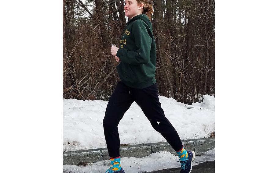 Robert D. Edgren junior Morgan Erler, who came in second overall in the virtual Far East cross-country meet in January with a time of 19 minutes, 37 seconds, now gets a chance to face the runner who beat her in that meet, Reagan Cheramie of Yokota, face-to-face on Saturday.