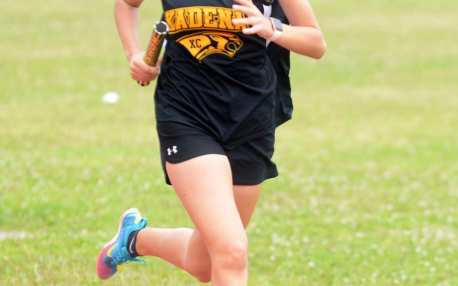 Kadena's Karise Johnson, the reigning Far East D-I cross country champion, took first in the girls D-I 1,600 in the Far East virtual track and field meet.
